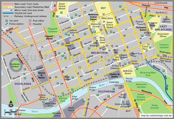 main melbourne city Melbourne Map