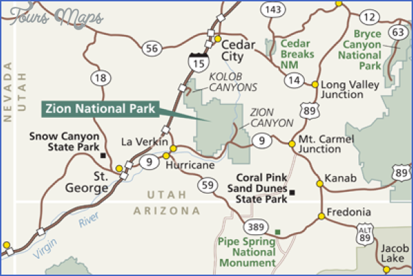 zion national park map 2 Zion National Park Map