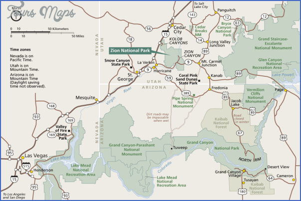zion national park map 3 Zion National Park Map