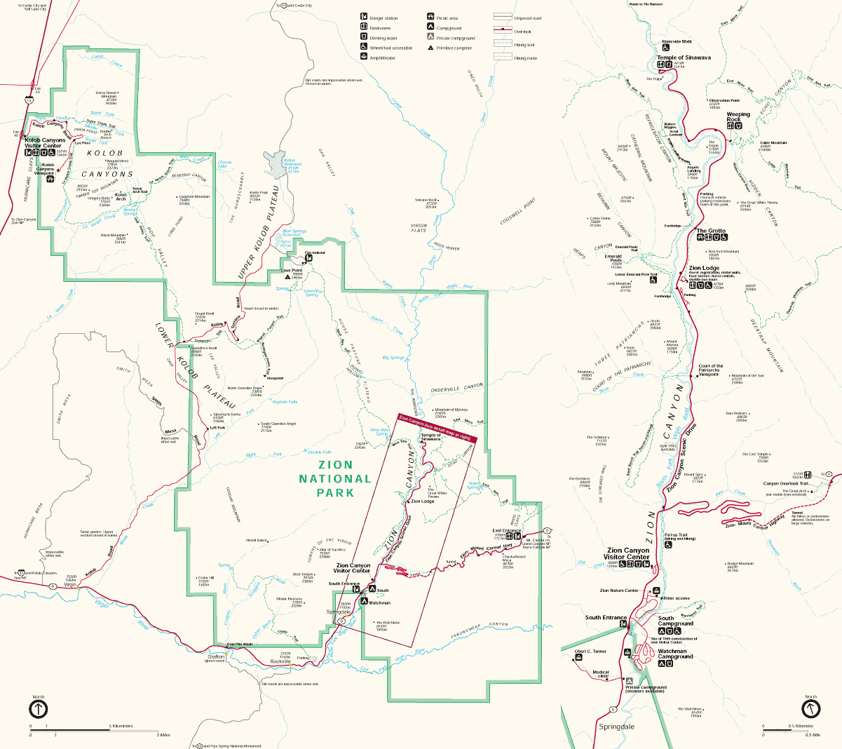 ZION NATIONAL PARK USA MAP ToursMaps