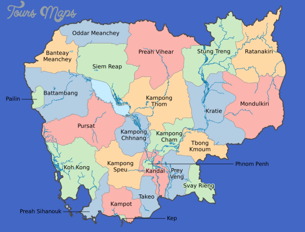 1280px provincial boundaries in cambodia svg Cambodia Map