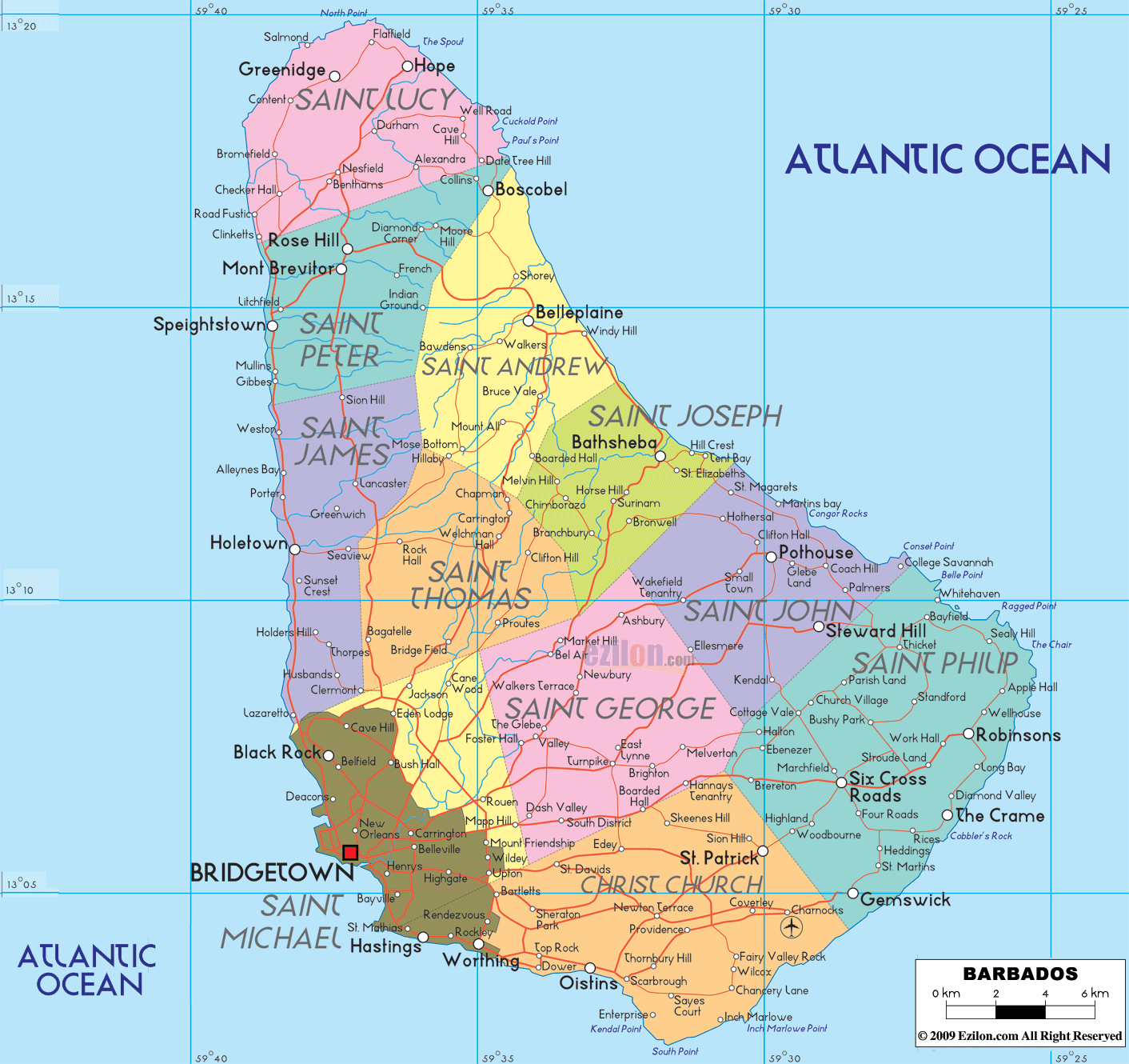 barbados map 10 Barbados Map