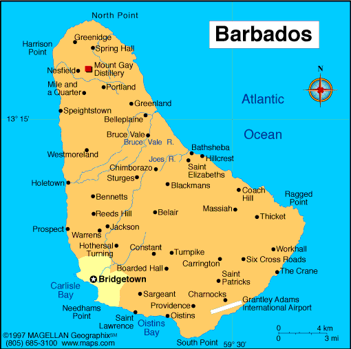 barbados map 12 Barbados Map