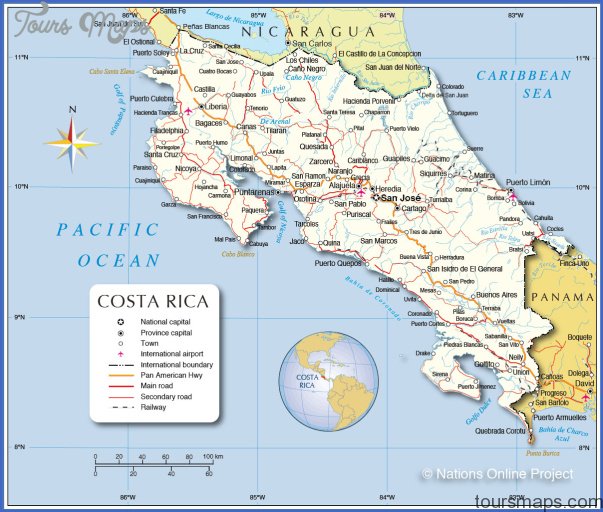 costa rica map 1 Costa Rica Map
