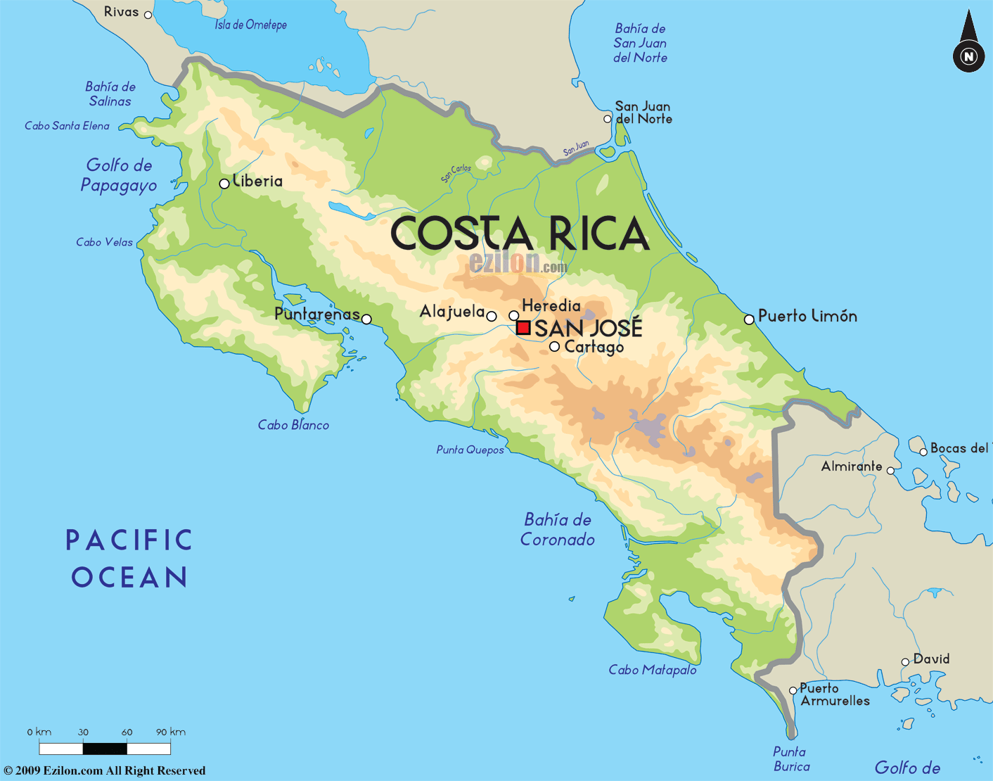 costa rica map 5 Costa Rica Map