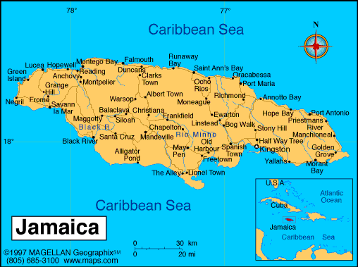 mjamaica Jamaica Map and Flag