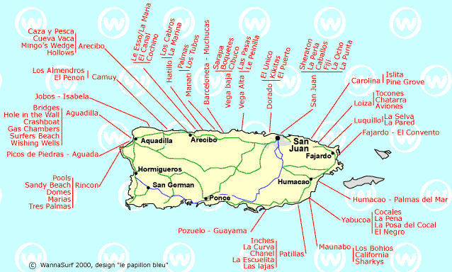 puerto rico map beaches 6 Puerto Rico Map Beaches