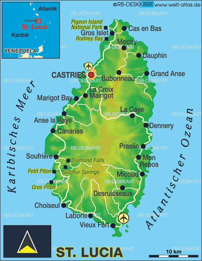 saint lucia map 12 Saint Lucia Map