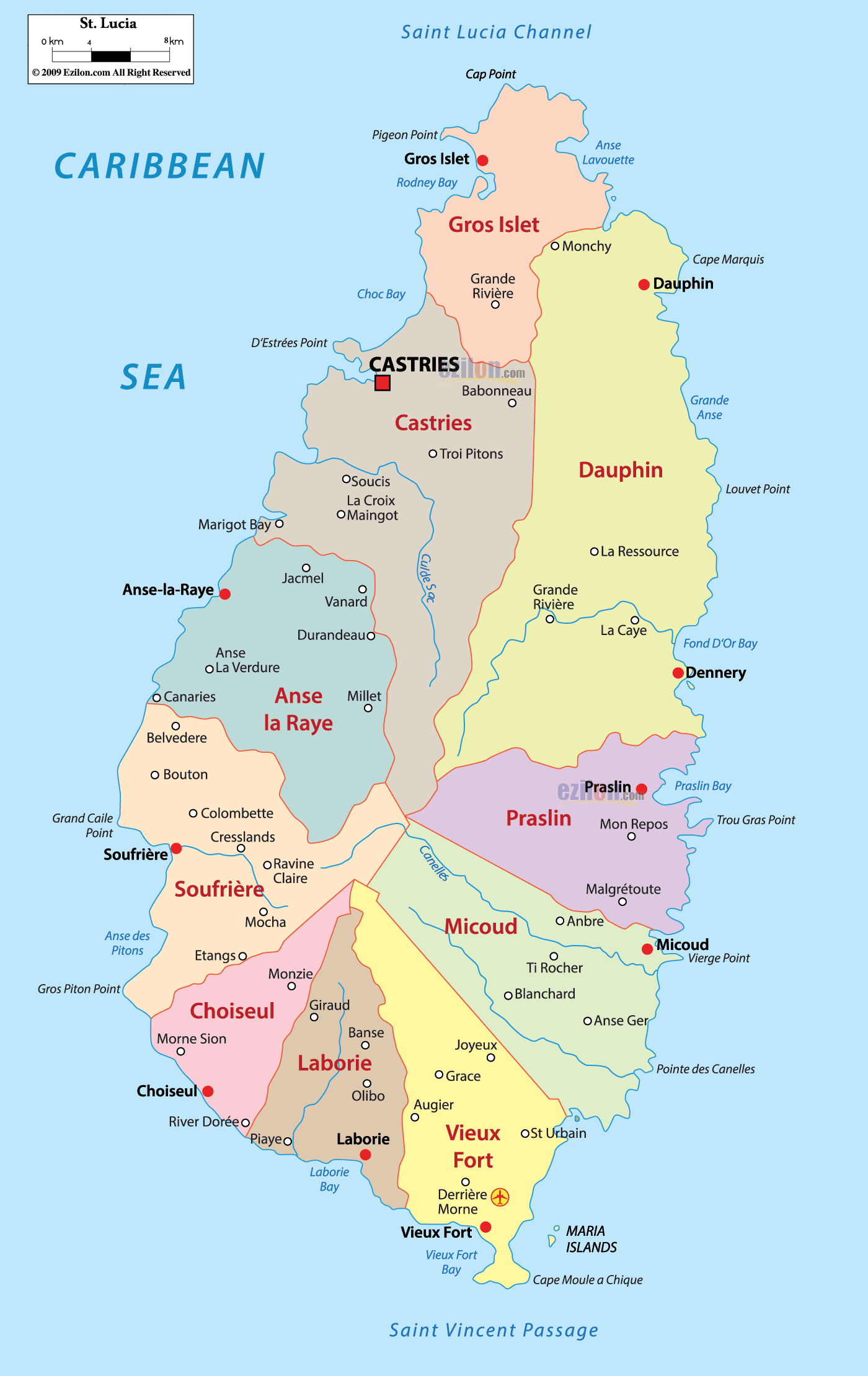 saint lucia map 2 Saint Lucia Map