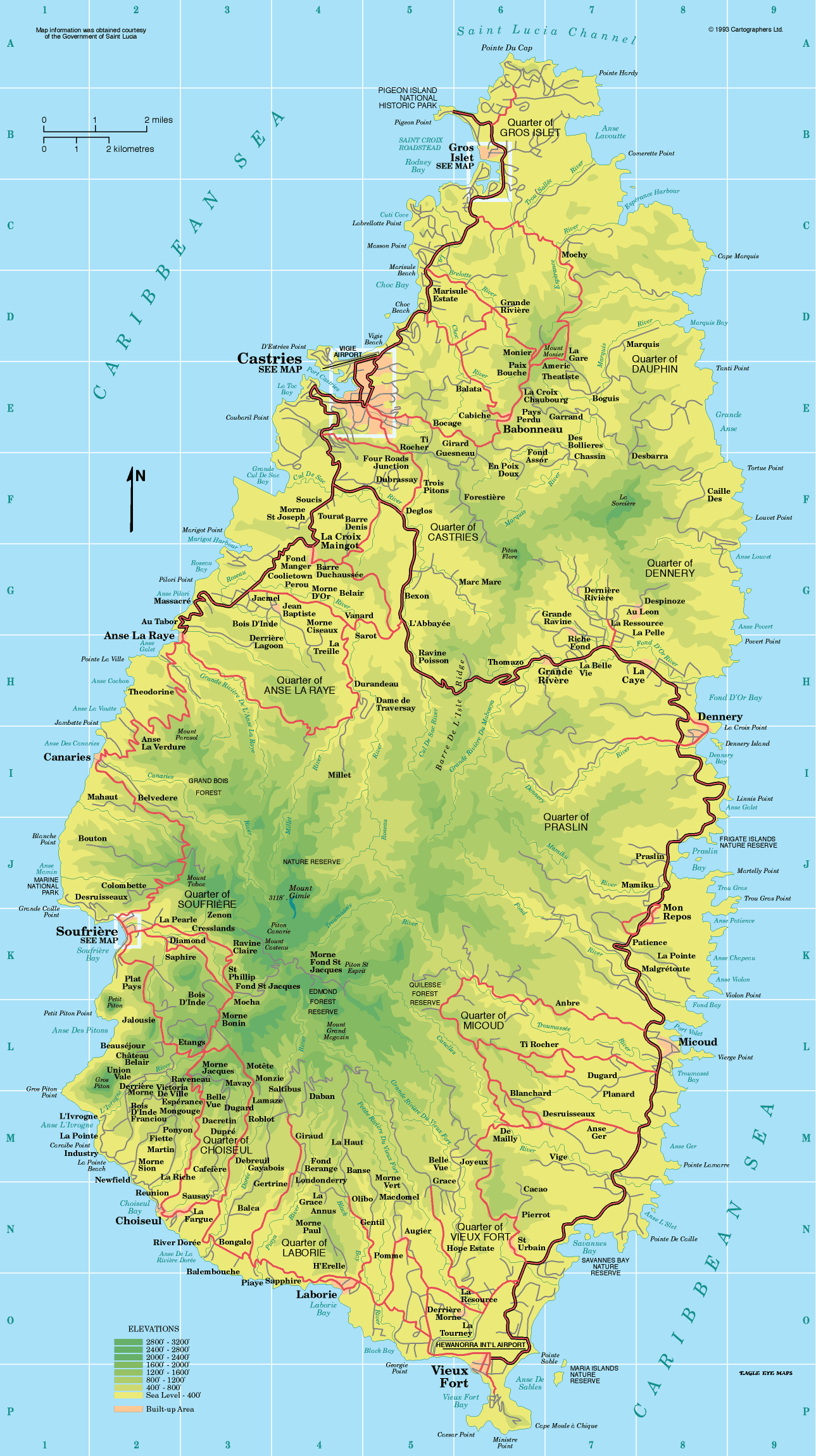 saint lucia map 7 Saint Lucia Map