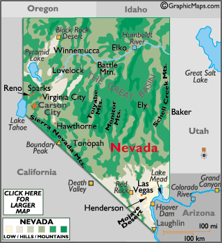 nevada map tourist 10 NEVADA MAP TOURIST