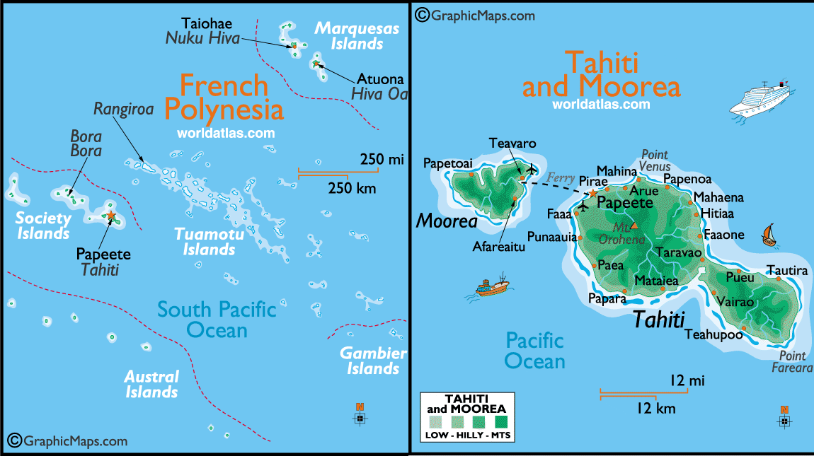 Tahiti Map - ToursMaps.com