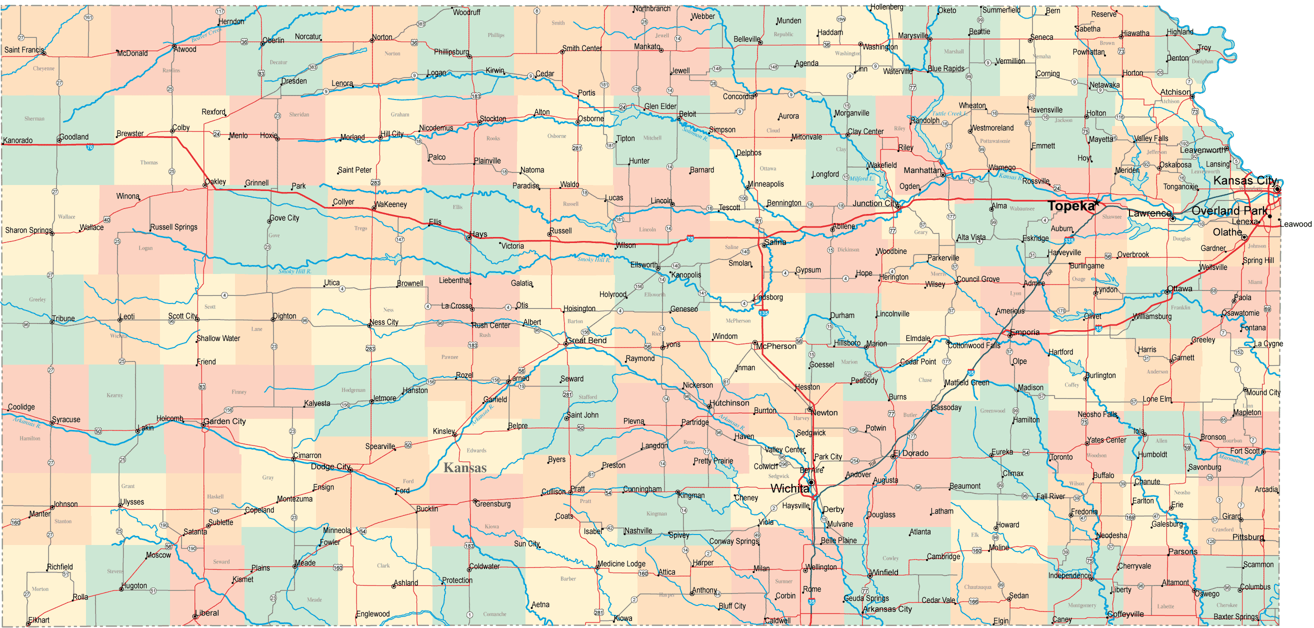 maps of kansas 3 Maps Of Kansas