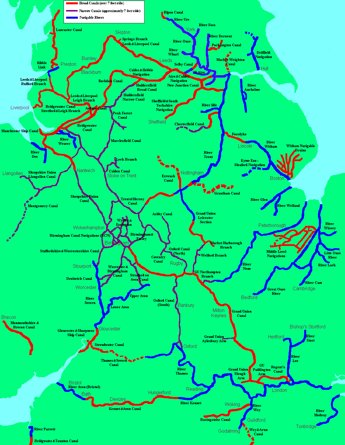 Uk Canal Network Map Pdf ToursMaps