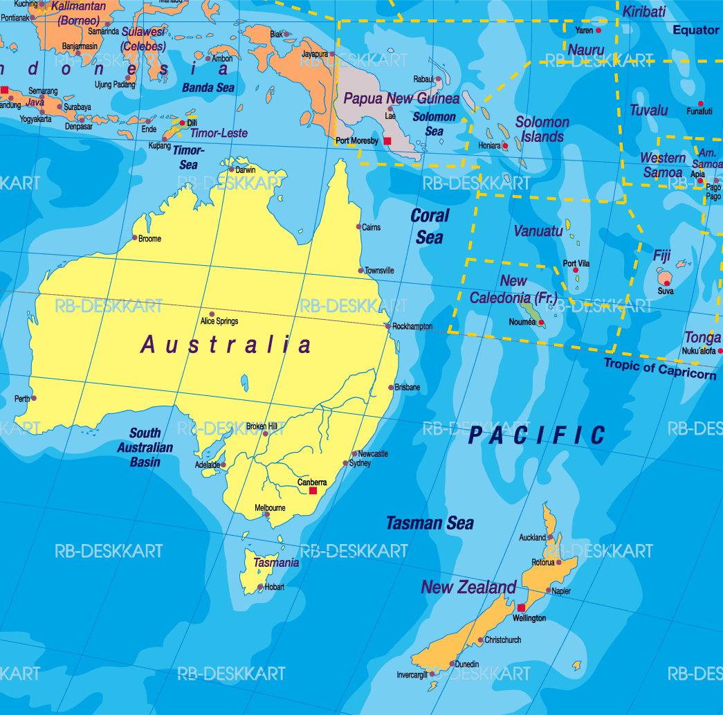 3 map World Map Showing New Zealand