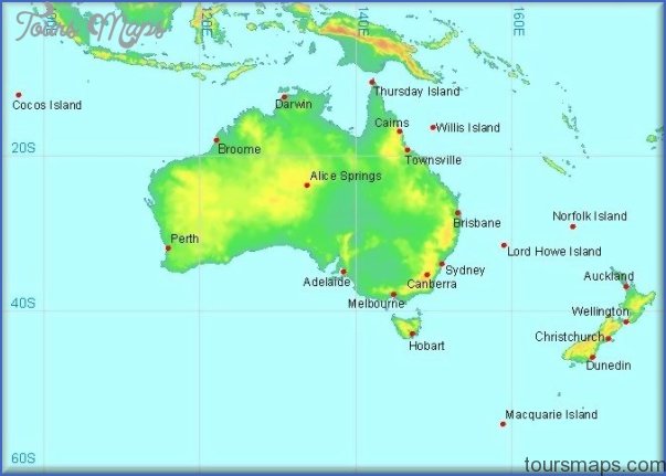 physical australia and new zealand map Australia And New Zealand Physical Map Toursmaps Com physical australia and new zealand map