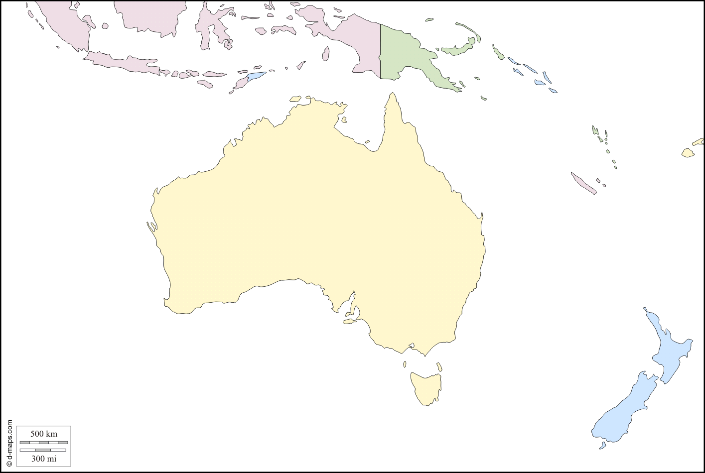 Blank Map Of Australia And New Zealand Toursmaps Com