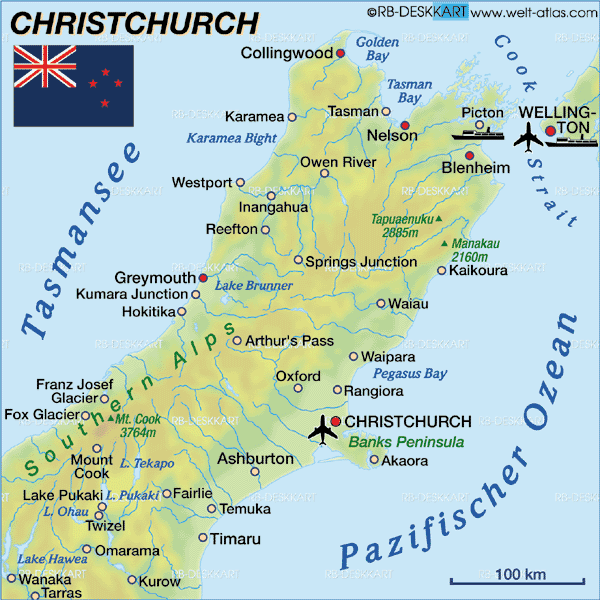 karte 3 412 Map Of Christchurch New Zealand