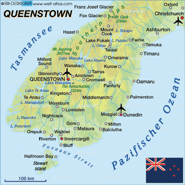 karte 3 424 Mount Cook New Zealand Map