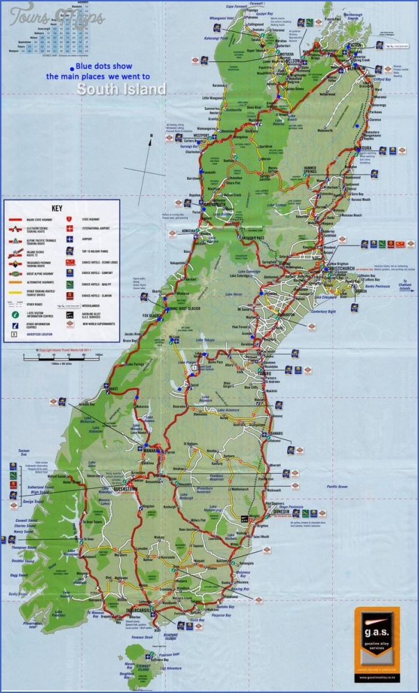 Map Of New Zealand South Island ToursMaps