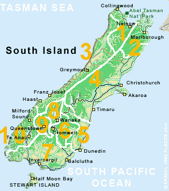 map south island new zealand 0 Map South Island New Zealand