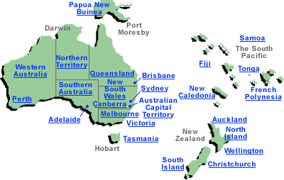 map nzaus Maps Of Australia And New Zealand