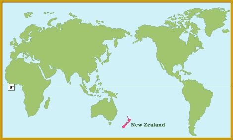 New Zealand On World Map - ToursMaps.com