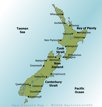 new zealand map Map OF New Zealand