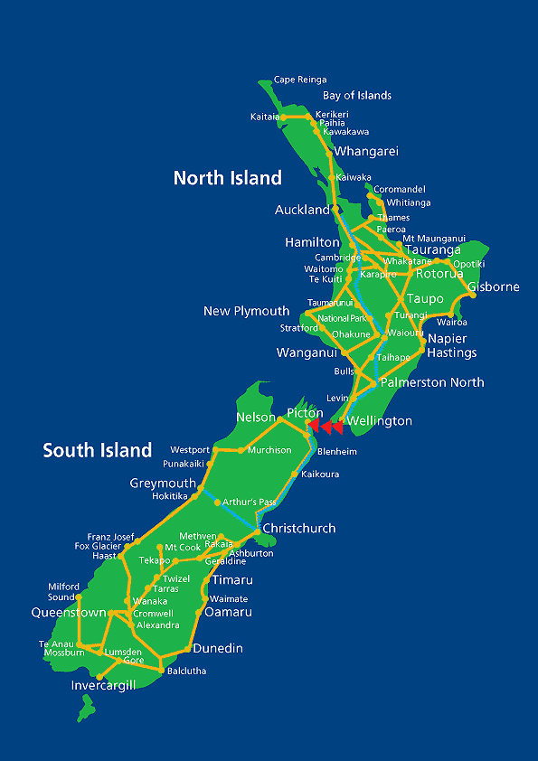new zealand rail map New Zealand Railways Map