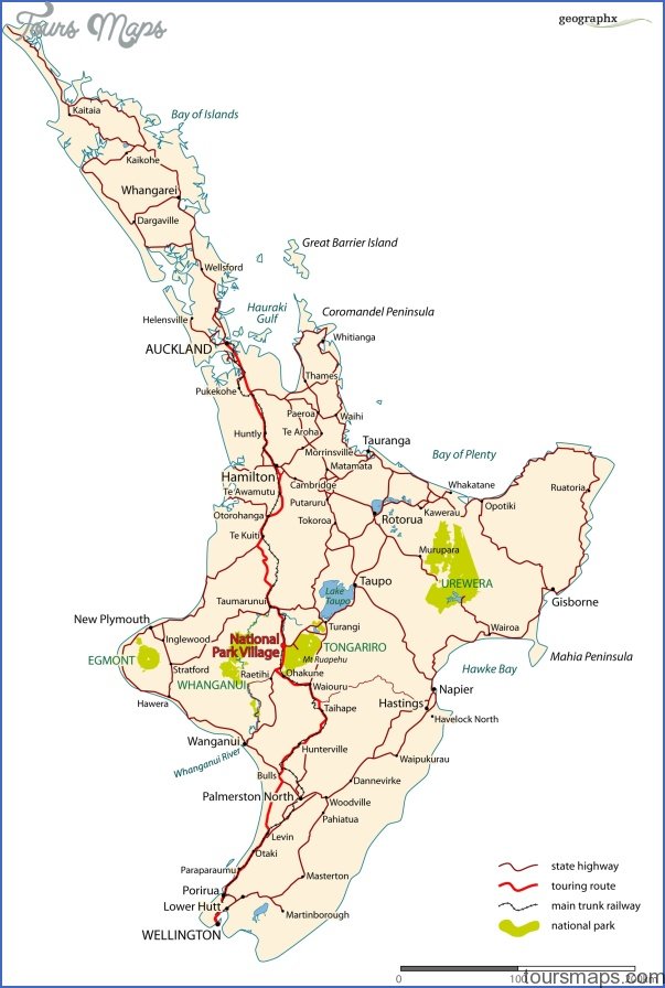 north island road map New Zealand Map Printable