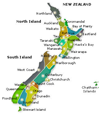 nz map 4 Auckland New Zealand Map