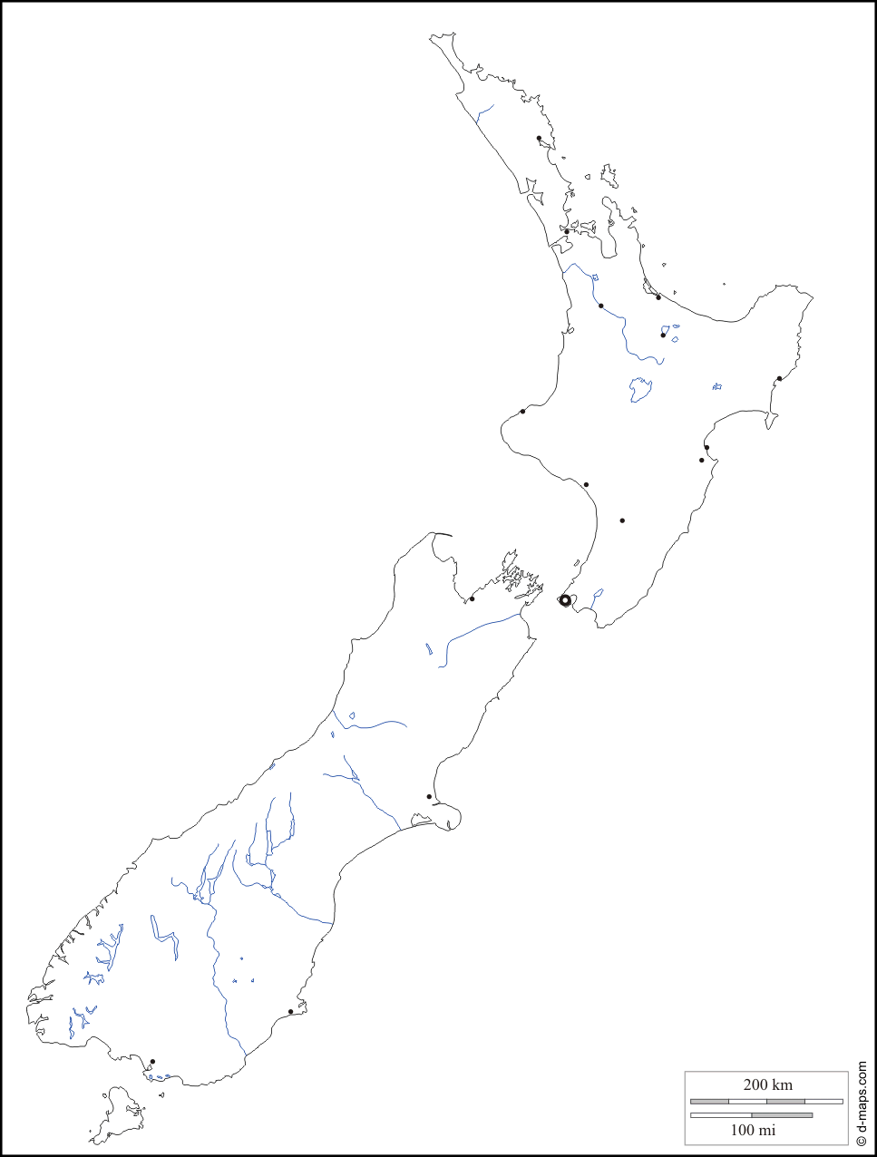 nzelande14 Blank Map Of New Zealand
