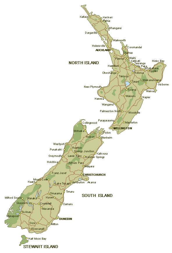 nzmapw Map New Zealand