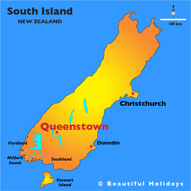 queenstown Queenstown New Zealand Map