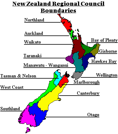 regions New Zealand Regions Map