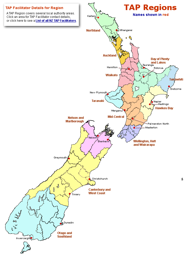tapregions New Zealand Regions Map