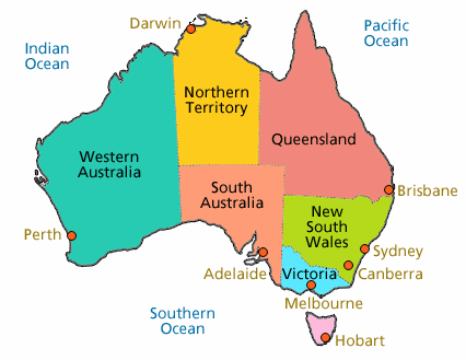 au outline1 Australia Administrative Map