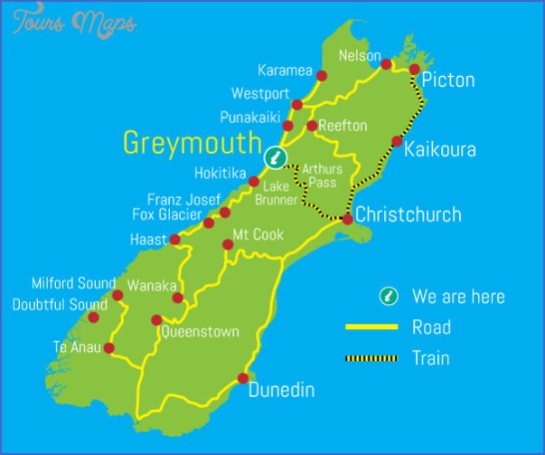 New Zealand Map Tourist Attractions 0538