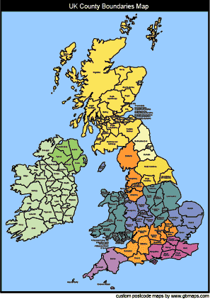 uk ireland county boundaries map England Map Download