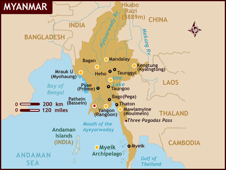 burma myanmar map 1 Burma Myanmar Map