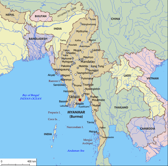 burma myanmar map 2 Burma Myanmar Map