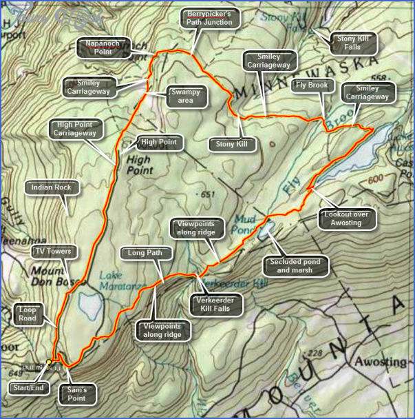 catskill hiking map 8 Catskill Hiking Map