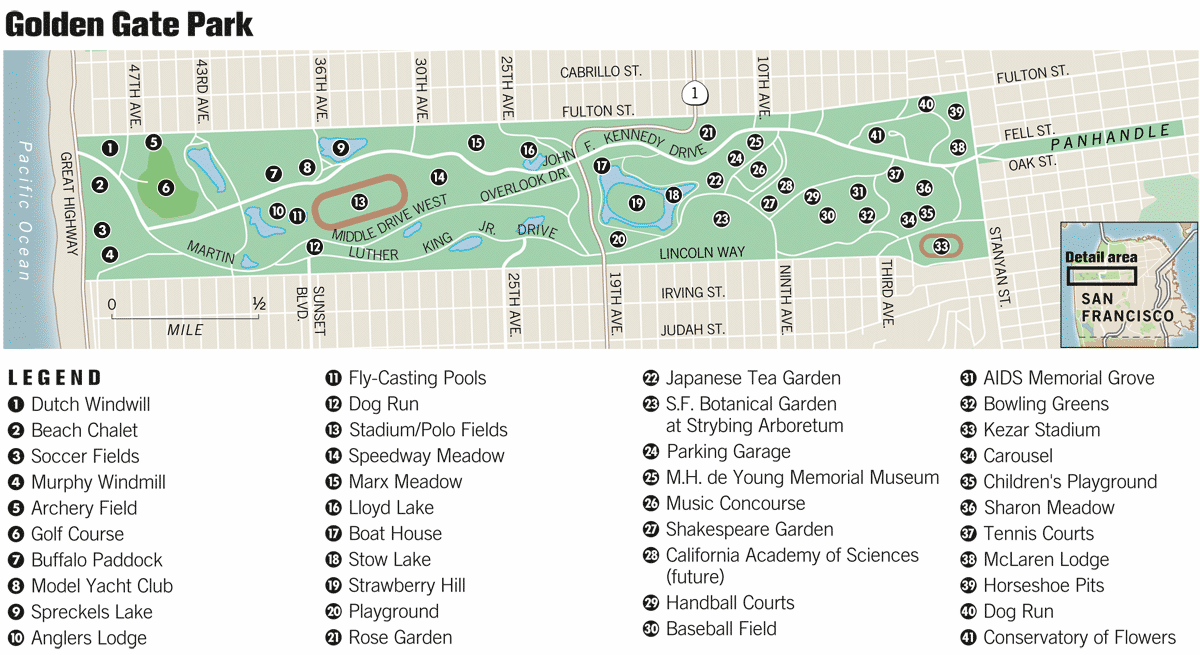 Map Of Golden Gate Park San Francisco Maping Resources