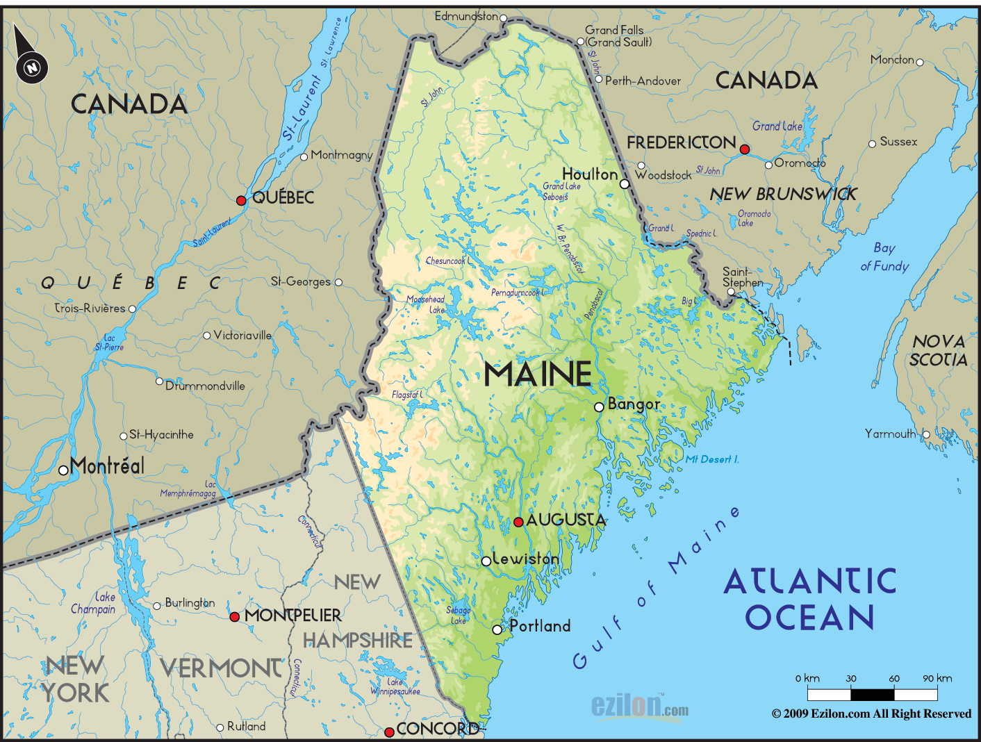 maine usa map images 4 Maine USA Map Images