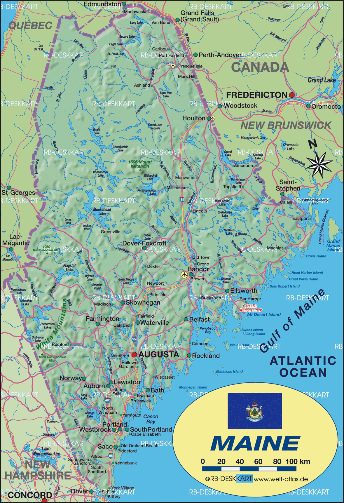maine usa map images 9 Maine USA Map Images