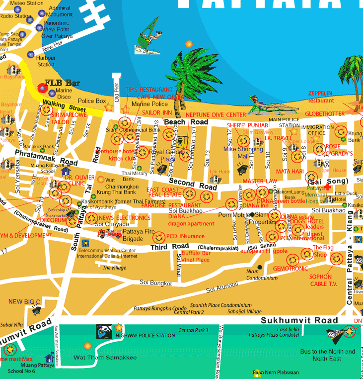 map of pattaya 0 Map of Pattaya