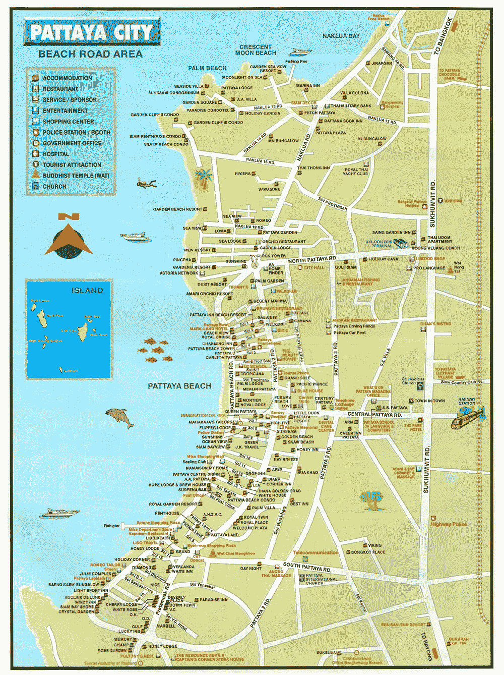 map of pattaya 1 Map of Pattaya
