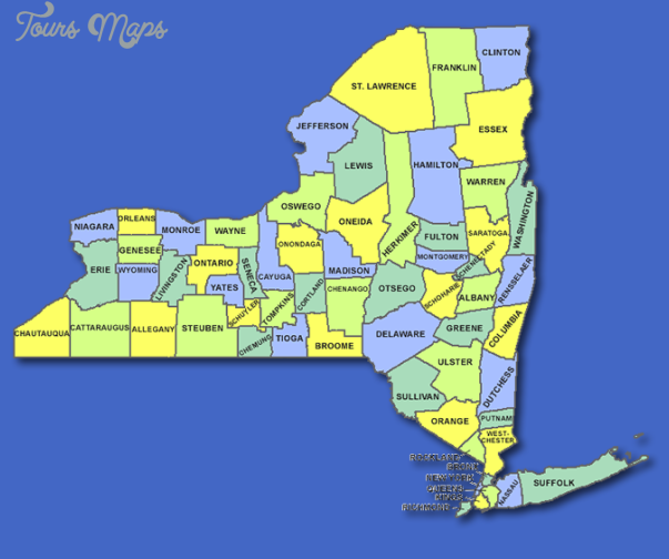 new york country map  0 New York Country Map