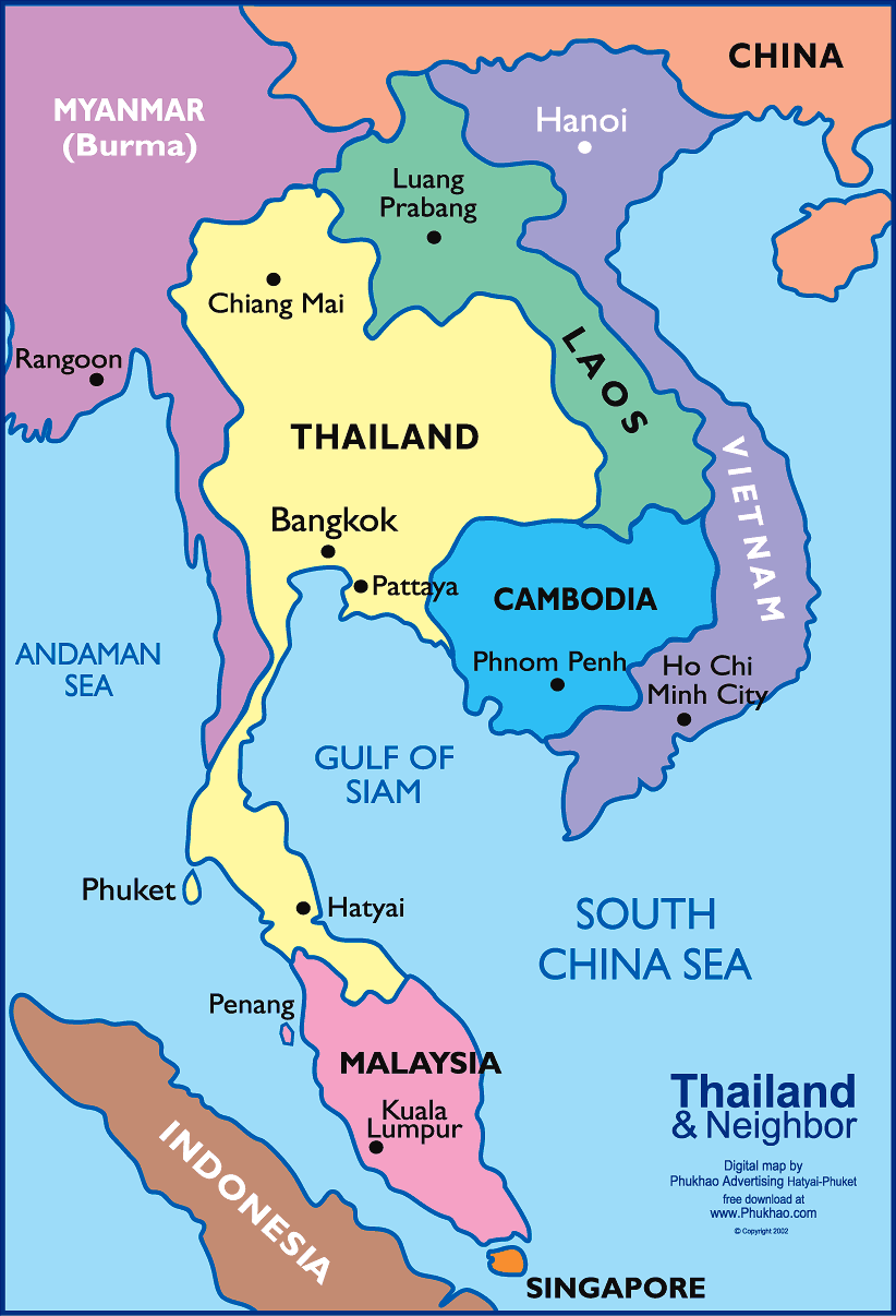 pattaya thailand map in world map  0 Pattaya Thailand Map In World Map