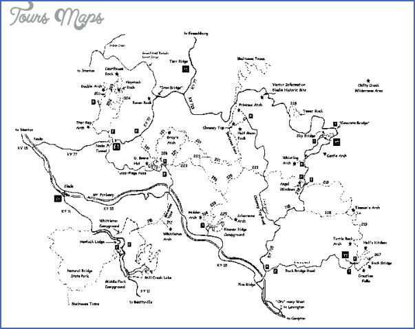 red river gorge hiking trail map 11 Red River Gorge Hiking Trail Map